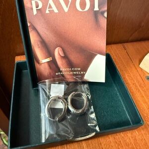 PAVOI Silver Hoop Earrings